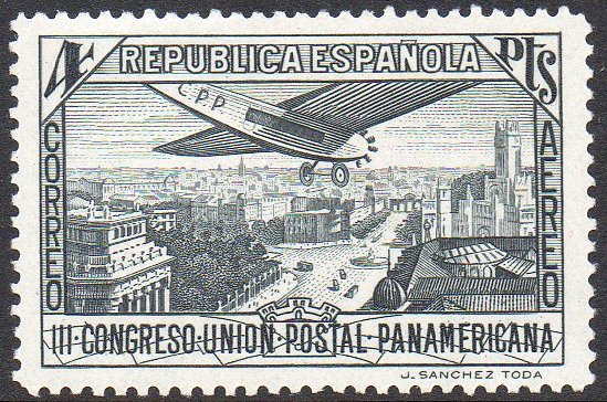 1931 Congreso Postal Aereo 4P Colores Cambiados